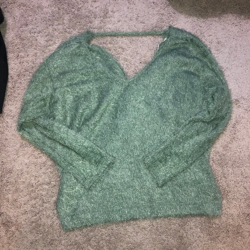 Green Fuzzy Sweater
